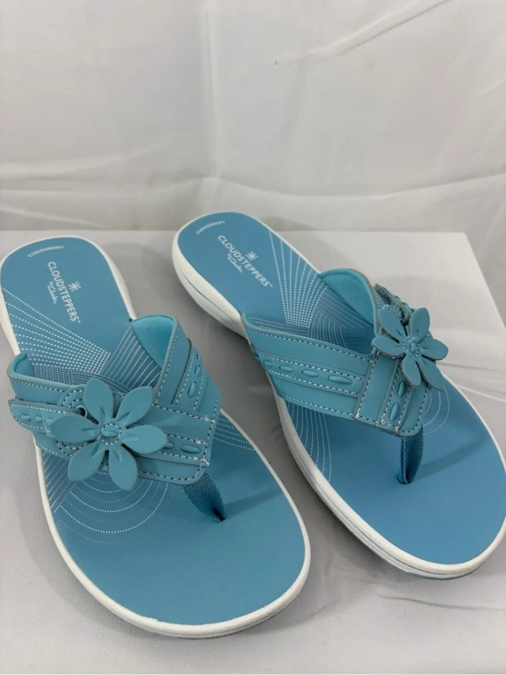 NWT Cloudsteppers by Clarks Women's Size 8 Teal Floral Sandals